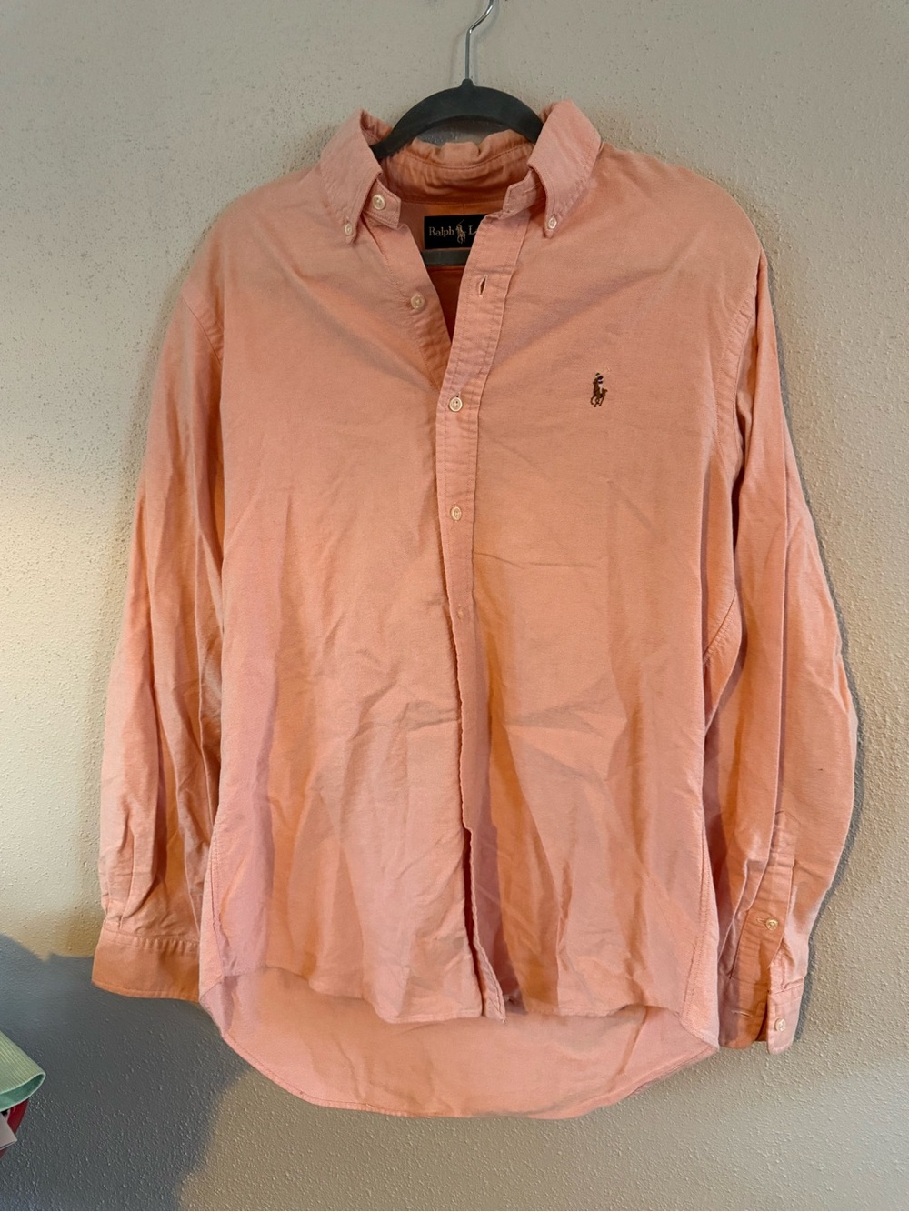 Ralph Lauren Salmon Pink Long-Sleeve Button-Down Shirt
